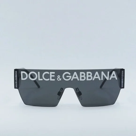 Dolce & Gabbana DG2233 01/87 Sunglasses Black Shield Frame, Grey Lenses - Picture 3 of 13